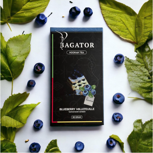 Безникотиновая смесь Bagator Blueberry Millefeuile (Черничный Мильфей) 50 гр