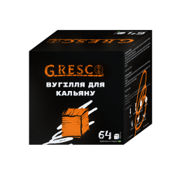 Уголь ореховый Gresco (Греско 64 шт) 26х26 1 кг
